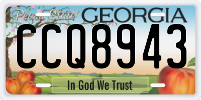 GA license plate CCQ8943
