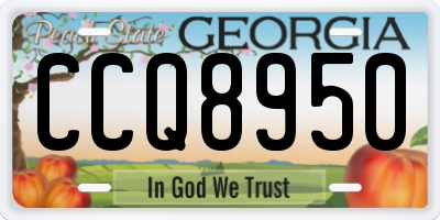 GA license plate CCQ8950