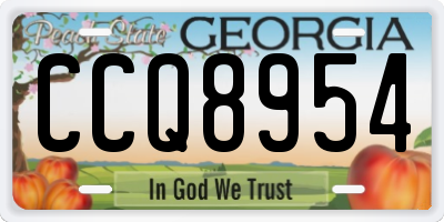 GA license plate CCQ8954
