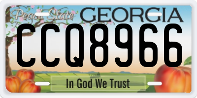 GA license plate CCQ8966