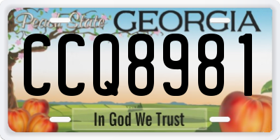 GA license plate CCQ8981