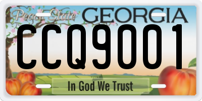 GA license plate CCQ9001