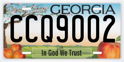 GA license plate CCQ9002