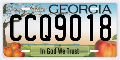 GA license plate CCQ9018