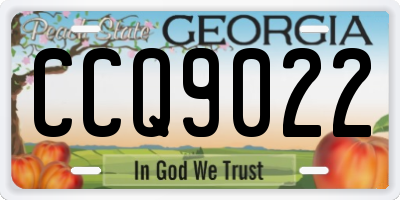 GA license plate CCQ9022
