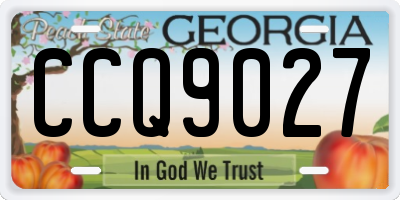 GA license plate CCQ9027