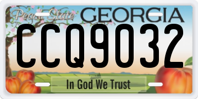 GA license plate CCQ9032