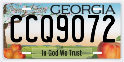 GA license plate CCQ9072