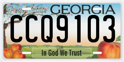 GA license plate CCQ9103