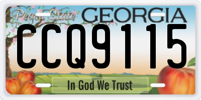 GA license plate CCQ9115