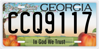GA license plate CCQ9117