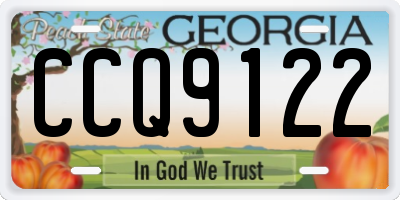 GA license plate CCQ9122
