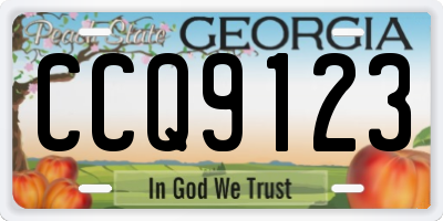 GA license plate CCQ9123