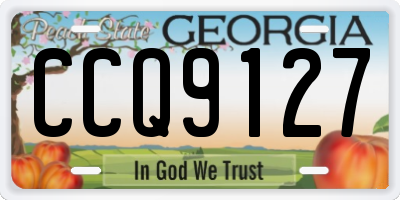 GA license plate CCQ9127
