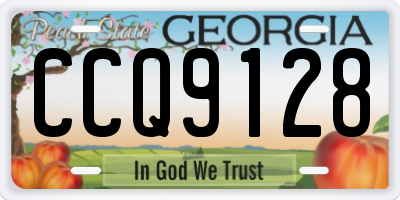 GA license plate CCQ9128