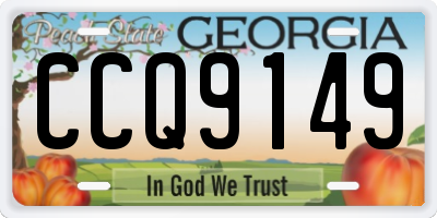 GA license plate CCQ9149