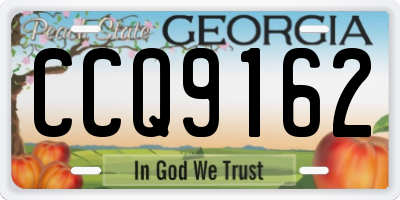 GA license plate CCQ9162