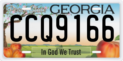 GA license plate CCQ9166