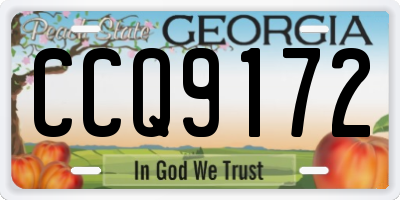 GA license plate CCQ9172