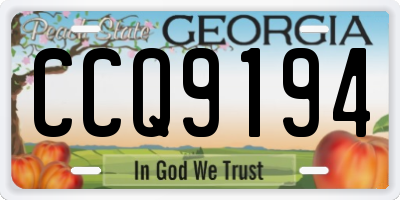 GA license plate CCQ9194