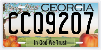 GA license plate CCQ9207