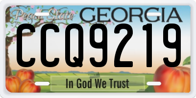 GA license plate CCQ9219