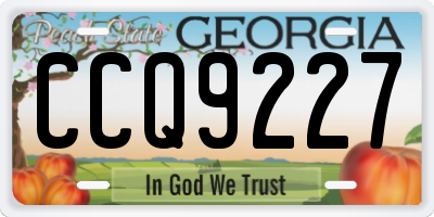 GA license plate CCQ9227