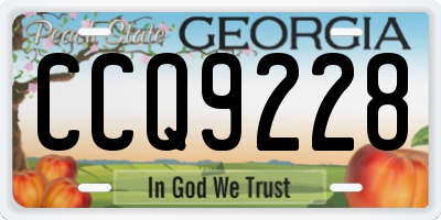 GA license plate CCQ9228