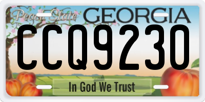 GA license plate CCQ9230