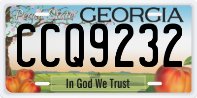 GA license plate CCQ9232