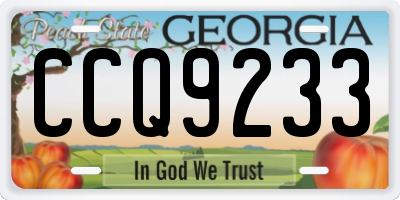 GA license plate CCQ9233