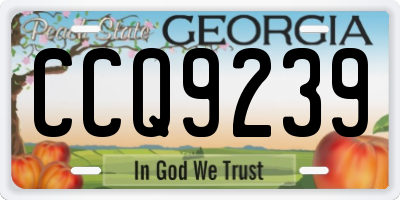 GA license plate CCQ9239