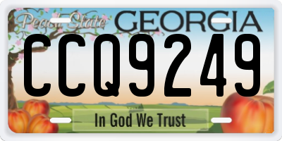 GA license plate CCQ9249