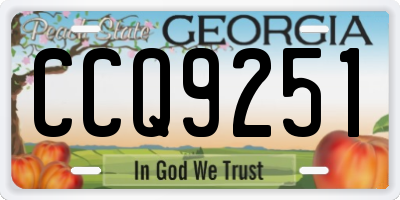 GA license plate CCQ9251