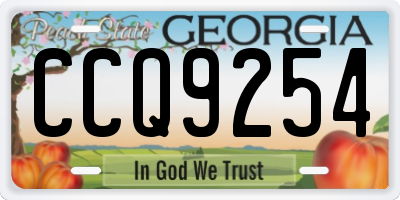 GA license plate CCQ9254