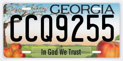 GA license plate CCQ9255
