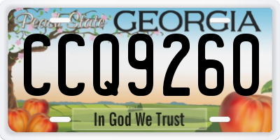 GA license plate CCQ9260