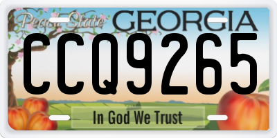 GA license plate CCQ9265