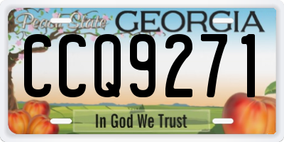 GA license plate CCQ9271