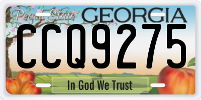GA license plate CCQ9275