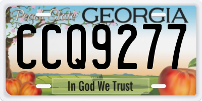 GA license plate CCQ9277