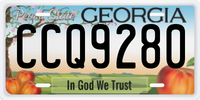 GA license plate CCQ9280