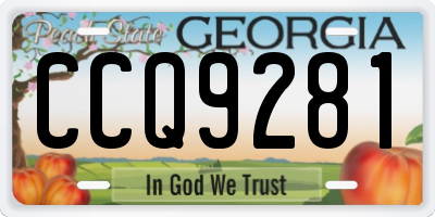 GA license plate CCQ9281