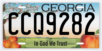 GA license plate CCQ9282