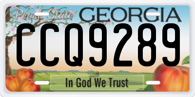 GA license plate CCQ9289