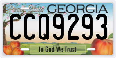 GA license plate CCQ9293