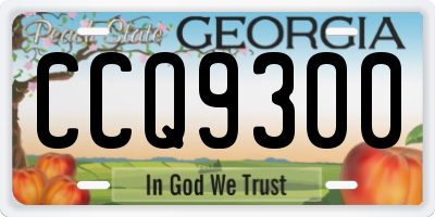 GA license plate CCQ9300