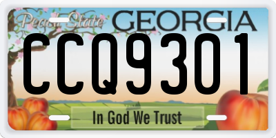 GA license plate CCQ9301