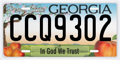 GA license plate CCQ9302
