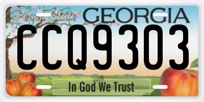 GA license plate CCQ9303
